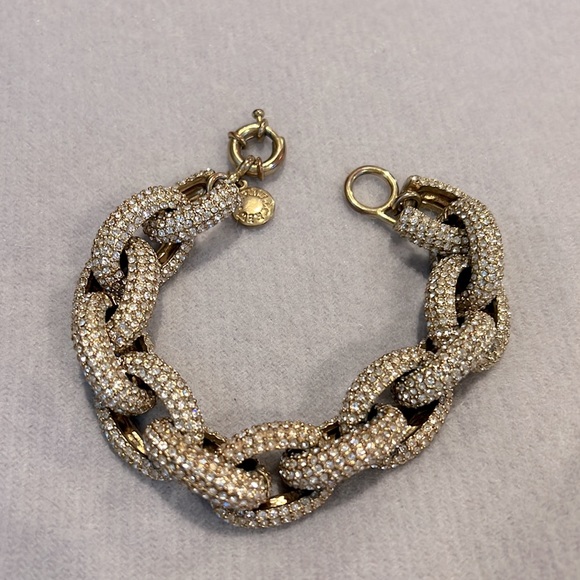 J. Crew Jewelry J Crew Classic Pav Link Gold Chain Bracelet Poshmark